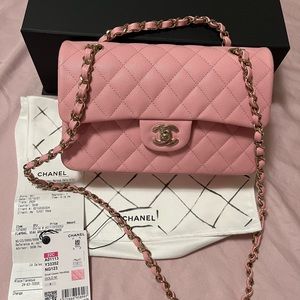 ❌SOLD❌Chanel Small Classic Flap 22C pink caviar